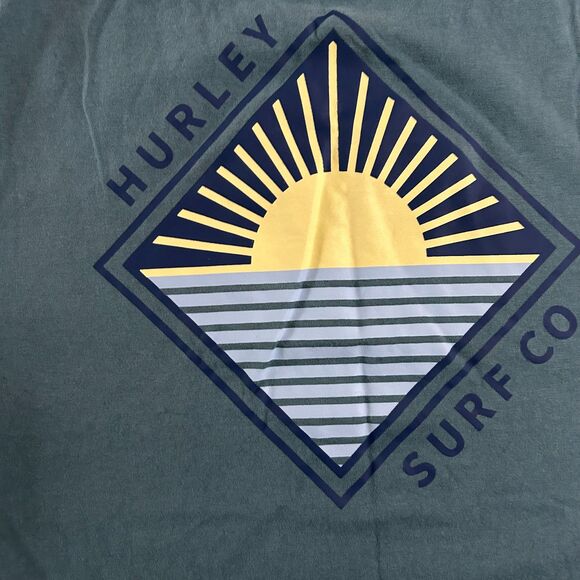 Hurley Surf Co, Men's Sunrise Diamond Back Short Sleeve T-Shirt in Teal, sz M - Picture 4 of 7